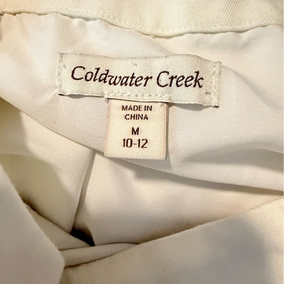 Coldwater Creek Cream Skater Skirt with Smocked Embellishments - Picture 5 of 6